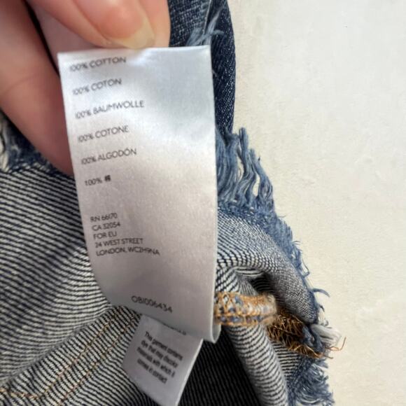 Free People Baily Fringe Denim Mini Skirt Dark Wash Jean Skirt Y2K Vibes 29W - Picture 9 of 11